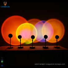 Modern Living Room Bedroom Table Lamp USB Charging Led Night Light Rainbow Sunset Light,Sunset Lamp Projector,Led Sunset Light